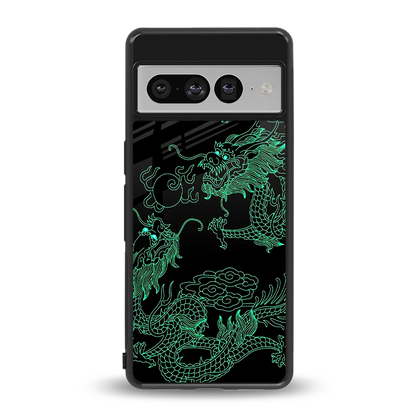 Dragons Green back phone cover | glass case for google pixel 7 pro