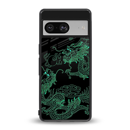 Dragons Green back phone cover | glass case for google pixel 8