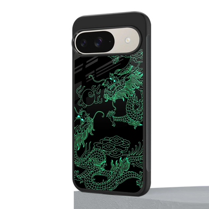 Dragons Green google pixel 9 mobile cover | shockproof glass phone case