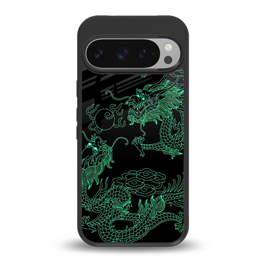 Dragons Green back phone cover | glass case for google pixel 9 pro