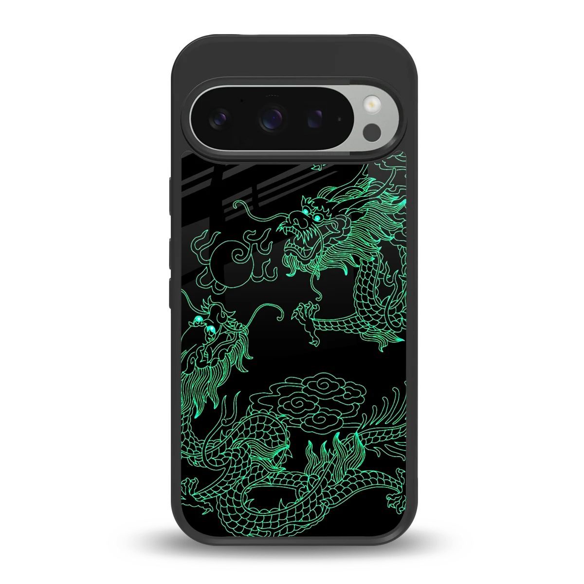 Dragons Green back phone cover | glass case for google pixel 9 pro xl