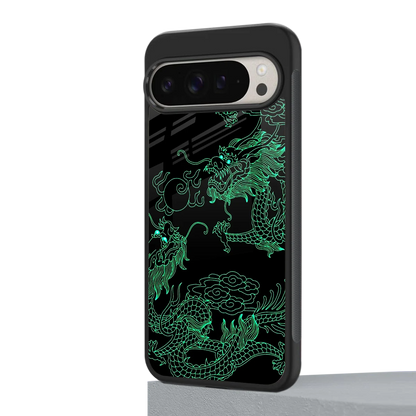 Dragons Green google pixel 9 pro xl mobile cover | shockproof glass phone case