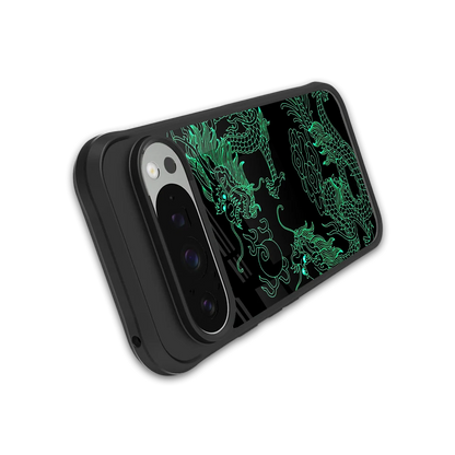 Dragons Green stylish phone case for google pixel 9 pro xl | glossy glass and slim fit