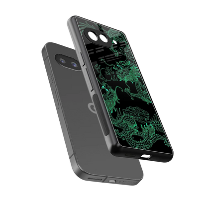 Dragons Green sleek google pixel 10a cover with tempered glass back and TPU edges