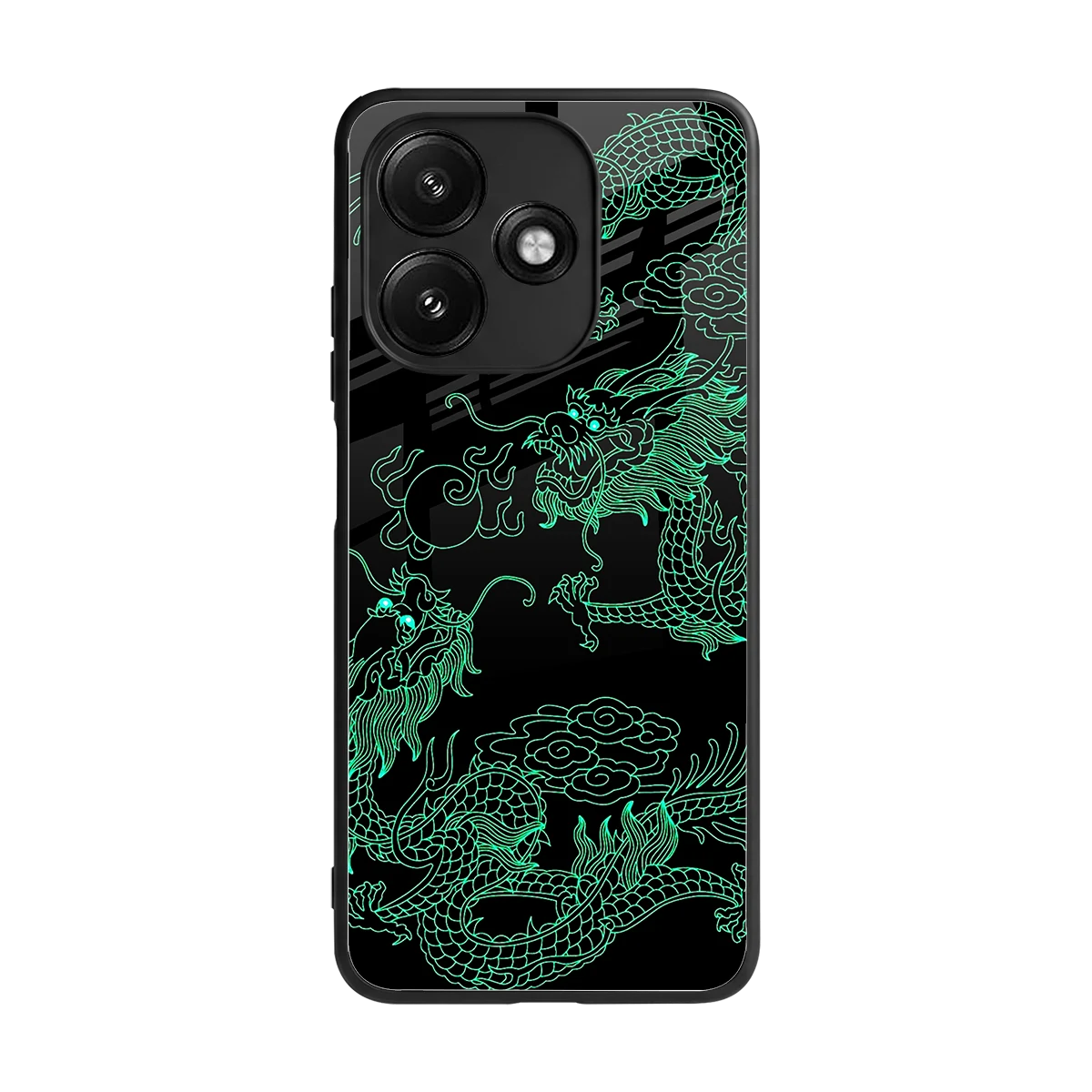 Dragons Green back phone cover | glass case for redmi 12 5g