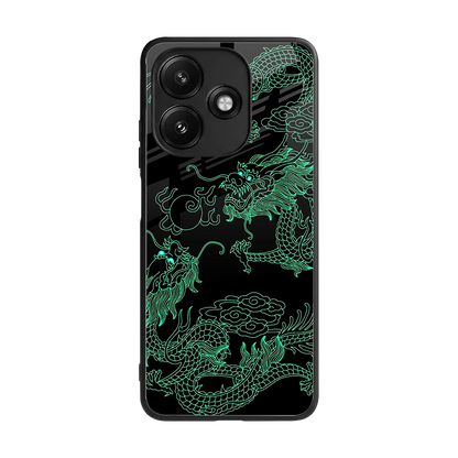 Dragons Green back phone cover | glass case for redmi 12 5g