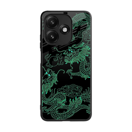 Dragons Green back phone cover | glass case for redmi 12 5g