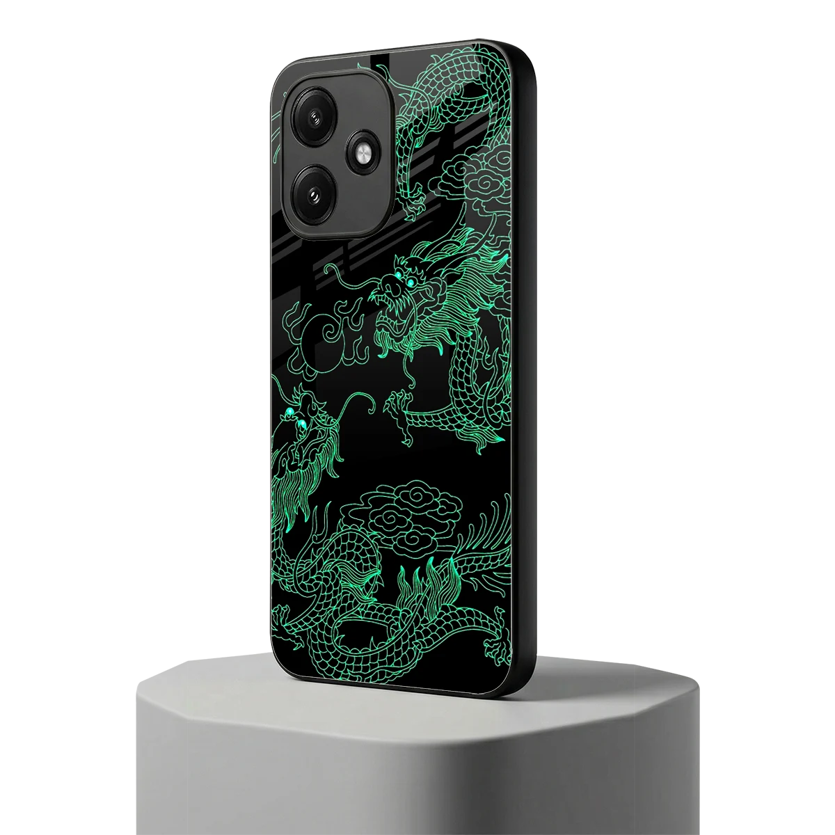 Dragons Green redmi 12 5g mobile cover | shockproof glass phone case
