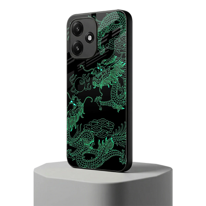 Dragons Green redmi 12 5g mobile cover | shockproof glass phone case