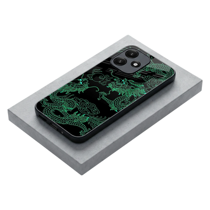 Dragons Green stylish phone case for redmi 12 5g | glossy glass and slim fit