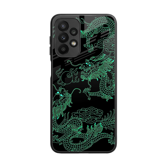 Dragons Green back phone cover | glass case for samsung galaxy a23