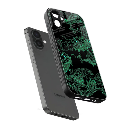 Dragons Green sleek samsung galaxy a06 5g cover with tempered glass back and TPU edges