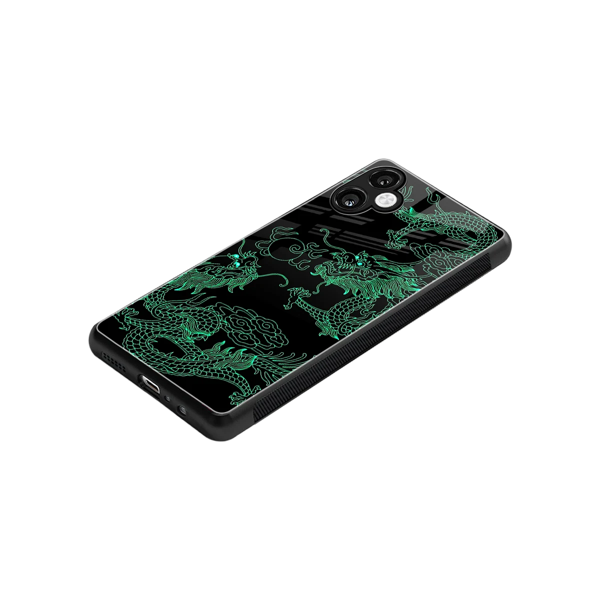 Dragons Green stylish phone case for samsung galaxy a06 5g | glossy glass and slim fit