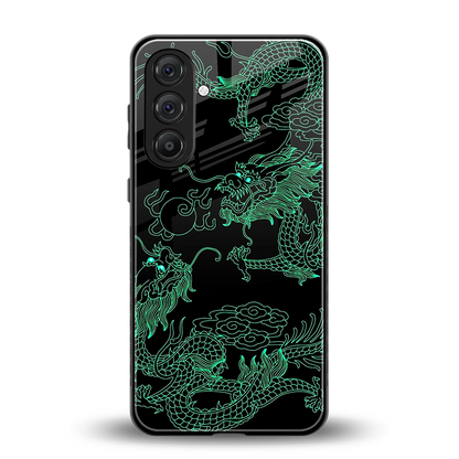 Dragons Green back phone cover | glass case for samsung galaxy f15 5g