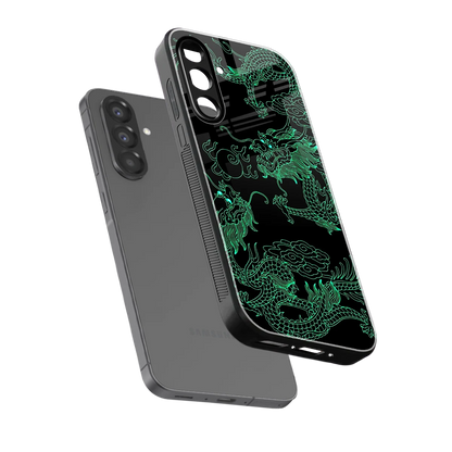 Dragons Green sleek samsung galaxy m17 5g cover with tempered glass back and TPU edges