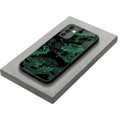 Dragons Green stylish phone case for samsung galaxy m14 5g | glossy glass and slim fit