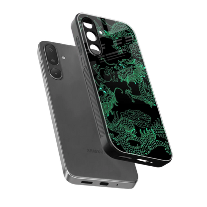Dragons Green sleek samsung galaxy m56 5g cover with tempered glass back and TPU edges