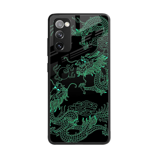 Dragons Green back phone cover | glass case for samsung galaxy s20 fe