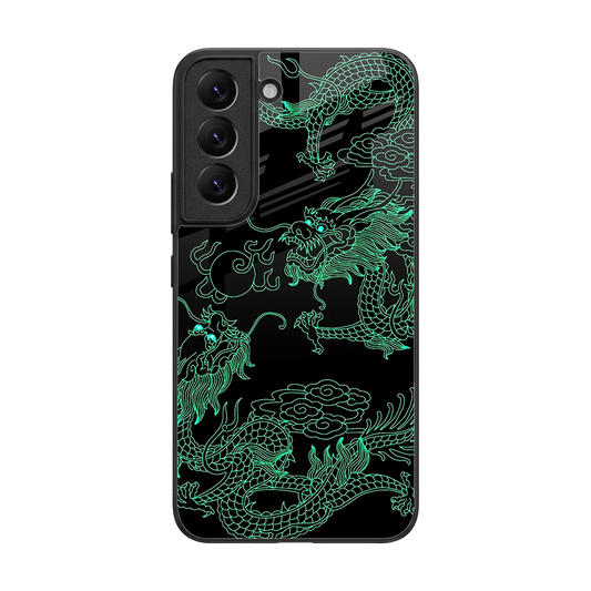Dragons Green back phone cover | glass case for samsung galaxy s22
