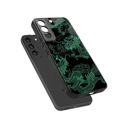 Dragons Green sleek samsung galaxy s22 cover with tempered glass back and TPU edges