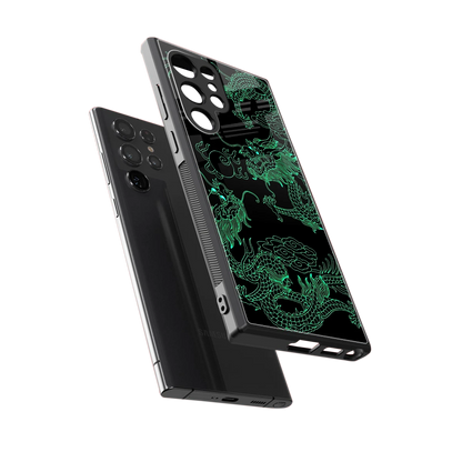 Dragons Green sleek samsung galaxy s23 ultra cover with tempered glass back and TPU edges