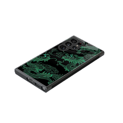 Dragons Green stylish phone case for samsung galaxy s24 ultra | glossy glass and slim fit