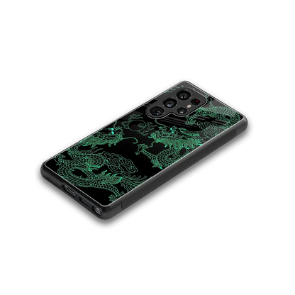 Dragons Green stylish phone case for samsung galaxy s25 ultra | glossy glass and slim fit