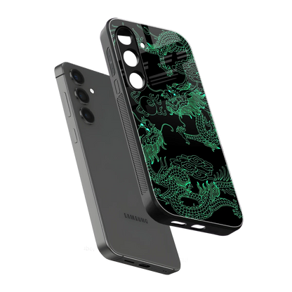 Dragons Green sleek samsung galaxy s24 cover with tempered glass back and TPU edges