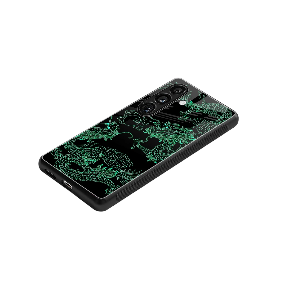 Dragons Green stylish phone case for samsung galaxy s25 | glossy glass and slim fit