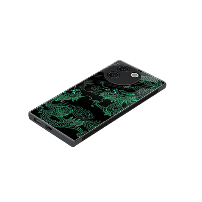 Dragons Green stylish phone case for vivo v30e | glossy glass and slim fit