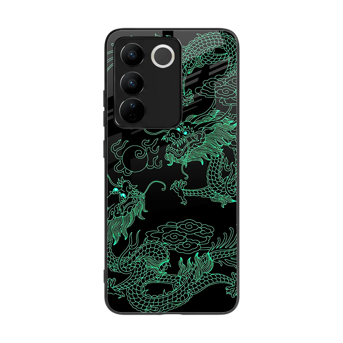 Dragons Green back phone cover | glass case for vivo v27 5g