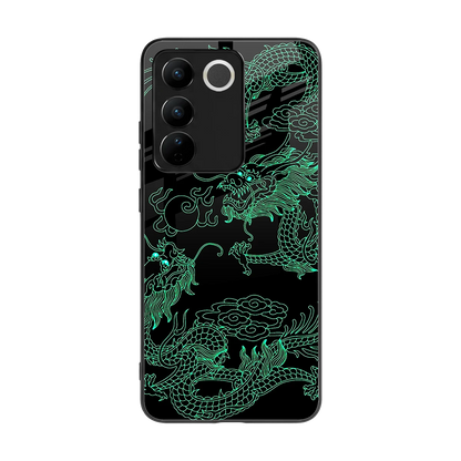Dragons Green back phone cover | glass case for vivo v27 5g