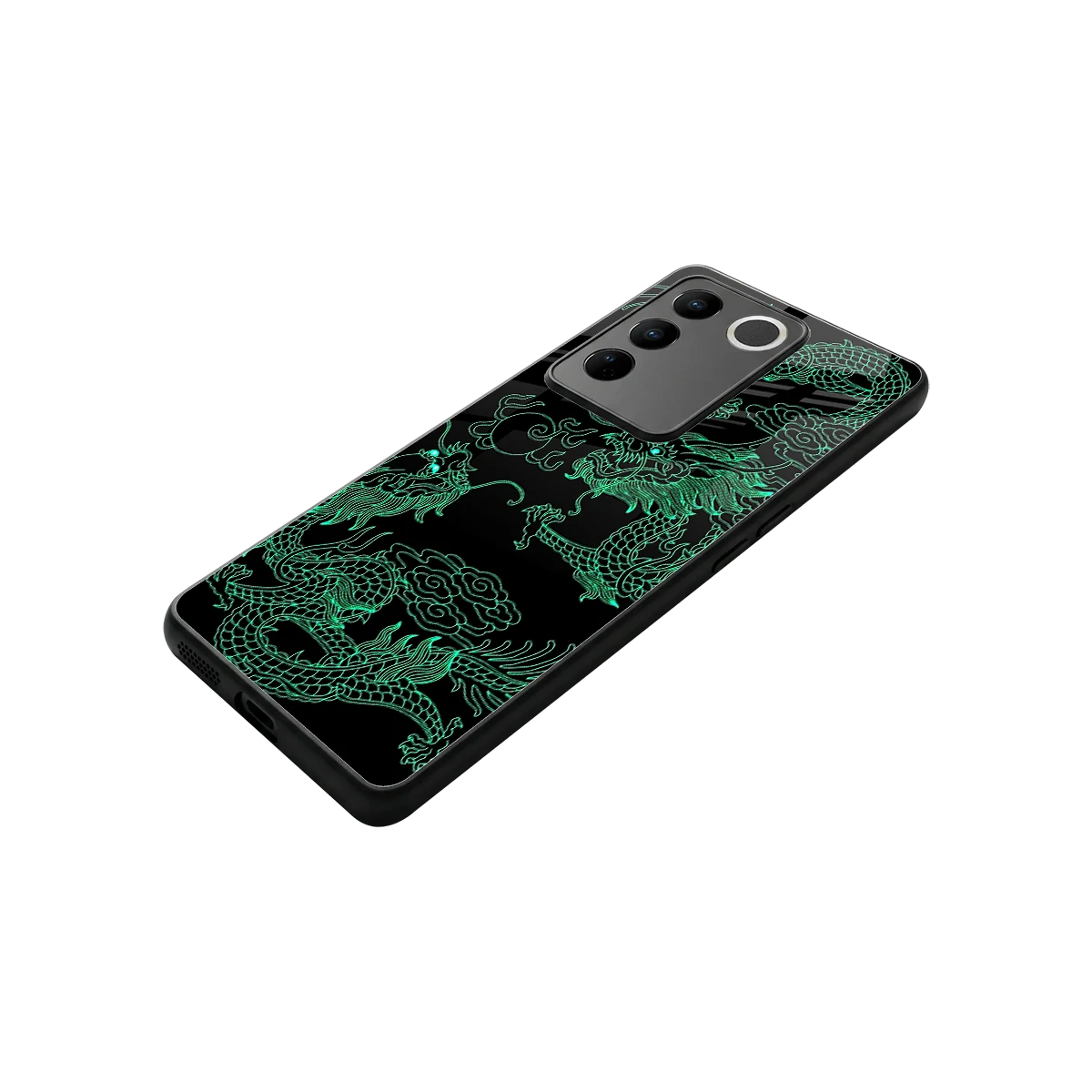 Dragons Green stylish phone case for vivo v27 5g | glossy glass and slim fit