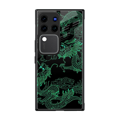 Dragons Green back phone cover | glass case forvivo v30 pro