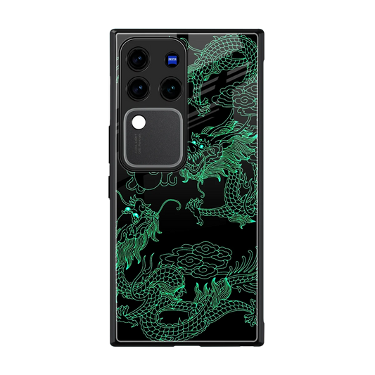Dragons Green back phone cover | glass case forvivo v30 pro