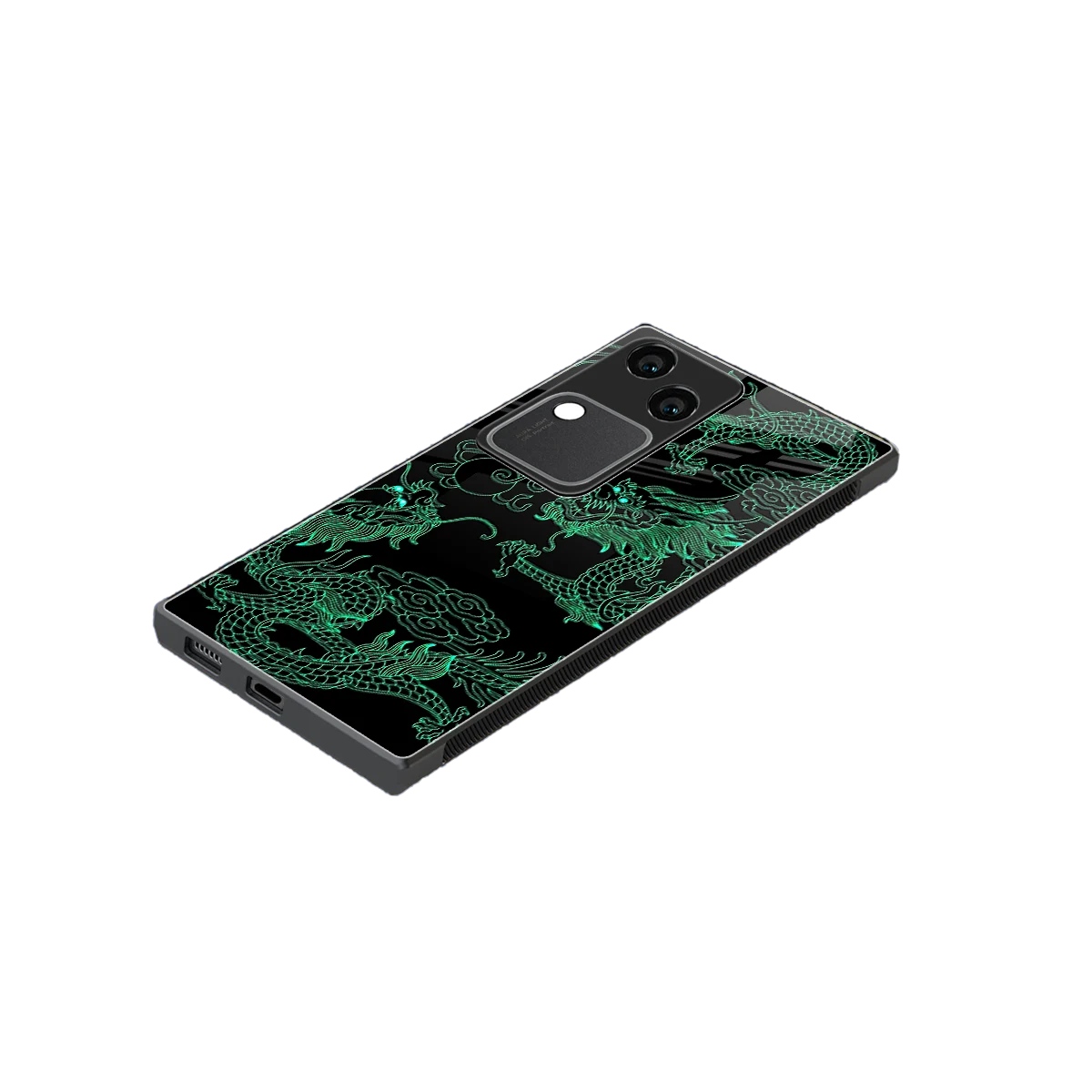 Dragons Green stylish phone case for vivo v30 | glossy glass and slim fit