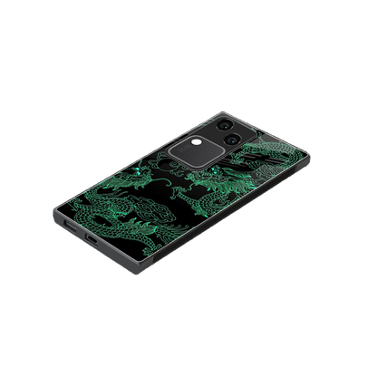 Dragons Green stylish phone case for vivo v30 | glossy glass and slim fit