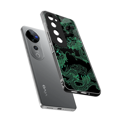 Dragons Green sleek vivo v40 pro cover with tempered glass back and TPU edges