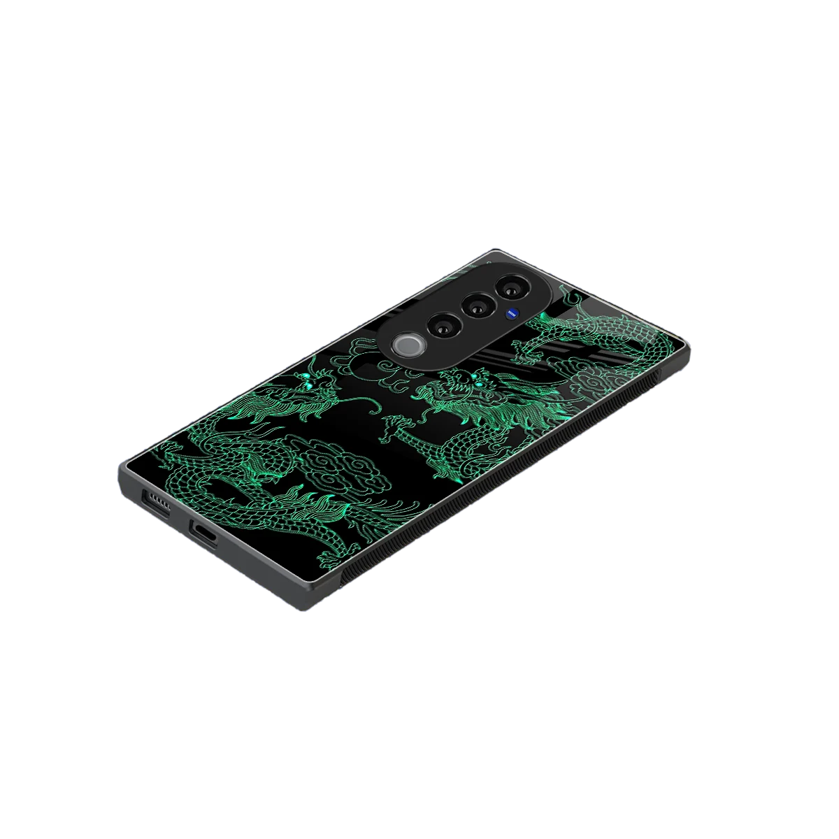 Dragons Green stylish phone case for vivo v40 pro | glossy glass and slim fit