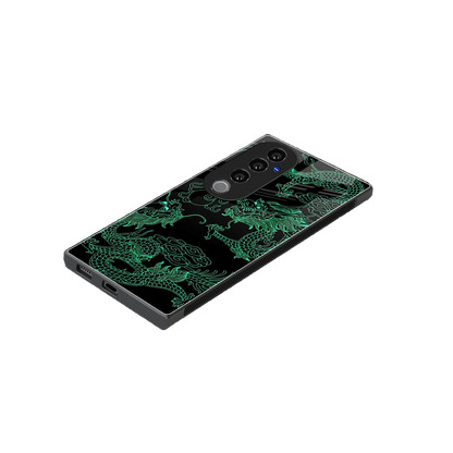 Dragons Green stylish phone case for vivo v40 pro | glossy glass and slim fit