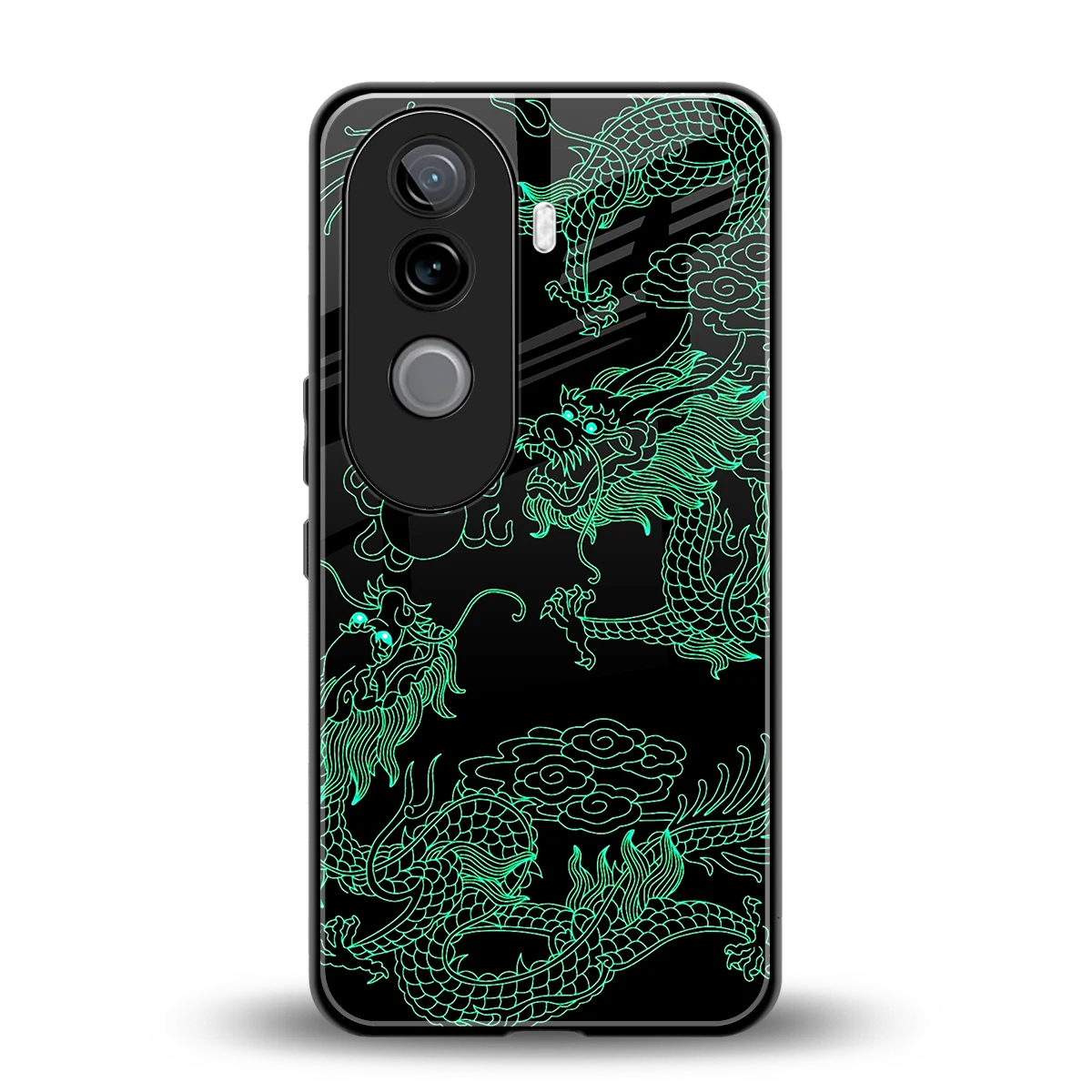 Dragons Green back phone cover | glass case for vivo v40e