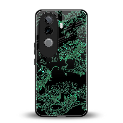 Dragons Green back phone cover | glass case for vivo v40e