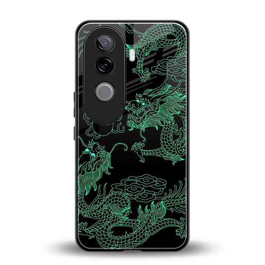 Dragons Green back phone cover | glass case for vivo v40e