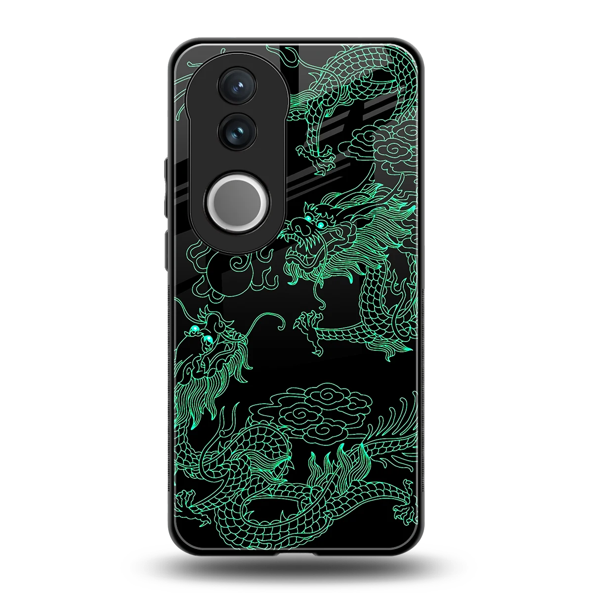 Dragons Green back phone cover | glass case for vivo v50