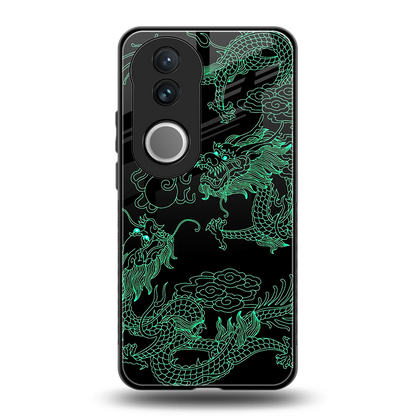 Dragons Green back phone cover | glass case for vivo v50