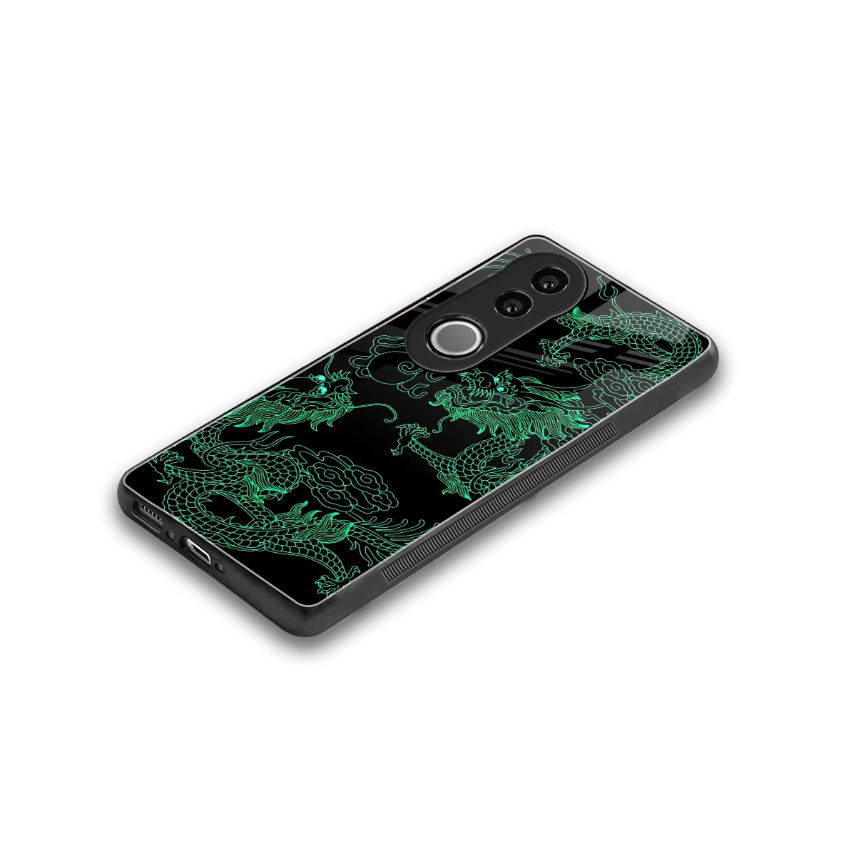 Dragons Green stylish phone case for vivo v50 | glossy glass and slim fit