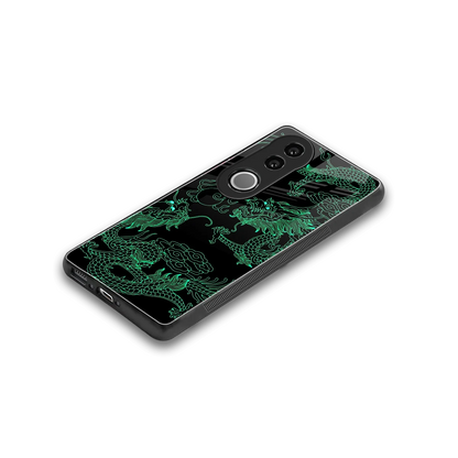 Dragons Green stylish phone case for vivo v50 | glossy glass and slim fit