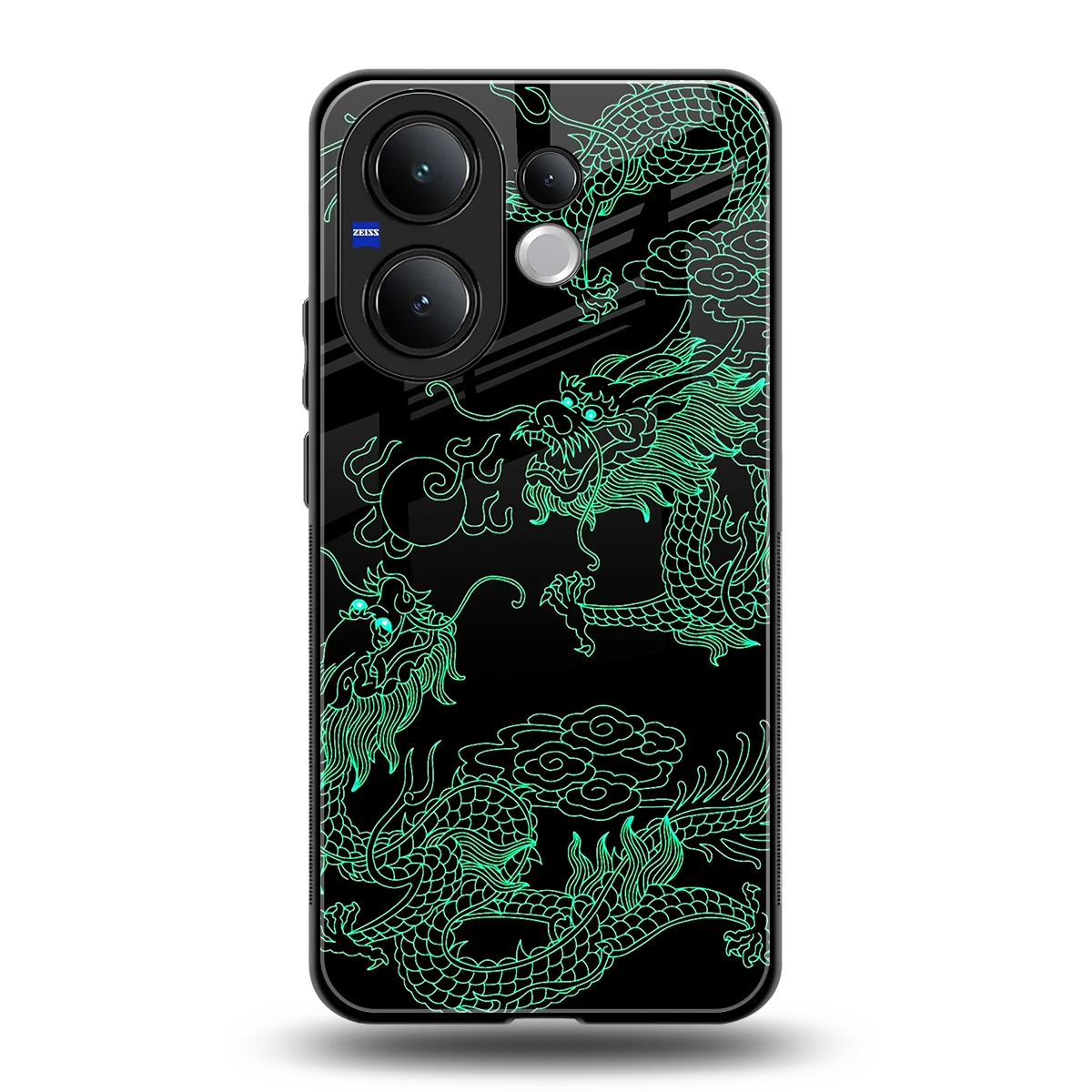 Dragons Green back phone cover | glass case for vivo v60