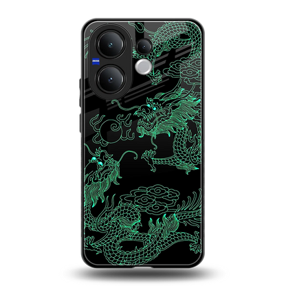 Dragons Green back phone cover | glass case for vivo v60