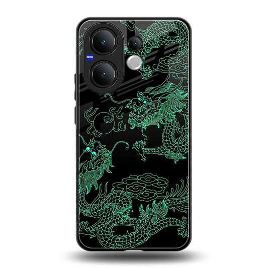 Dragons Green back phone cover | glass case for vivo v60